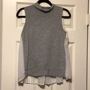 French connection Grey and sheer top